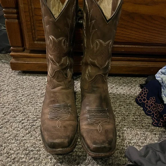 Rockin leather cowboy boots 8.5 women’s - Picture 2 of 2